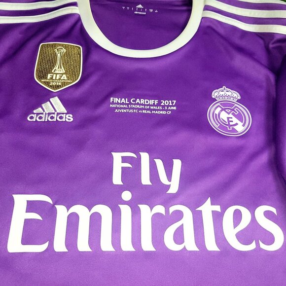 Cristiano Ronaldo Real Madrid 2016 2017 UEFA FINAL Away Soccer Jersey Shirt L - Picture 3 of 9